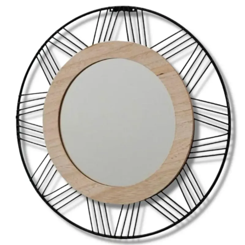Miroir Industriel Bois
