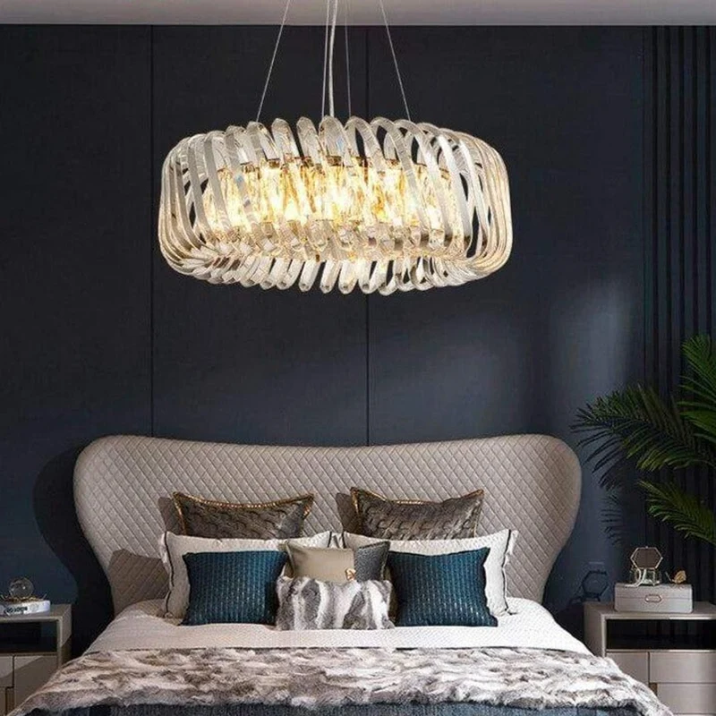 Grand Lustre 120cm en Verre Design