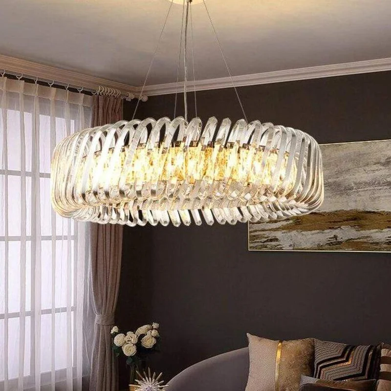 Grand Lustre 120cm en Verre Design