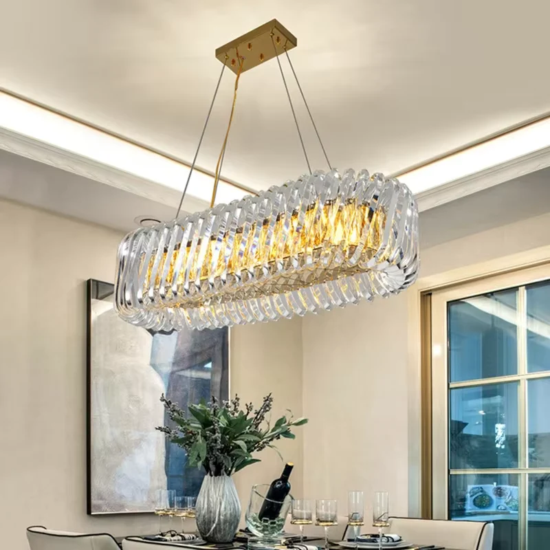Grand Lustre 120cm en Verre Design
