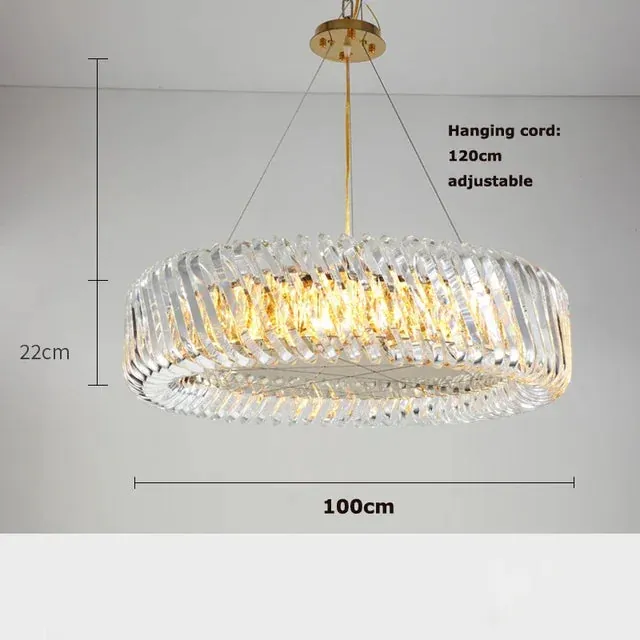 Grand Lustre 120cm en Verre Design