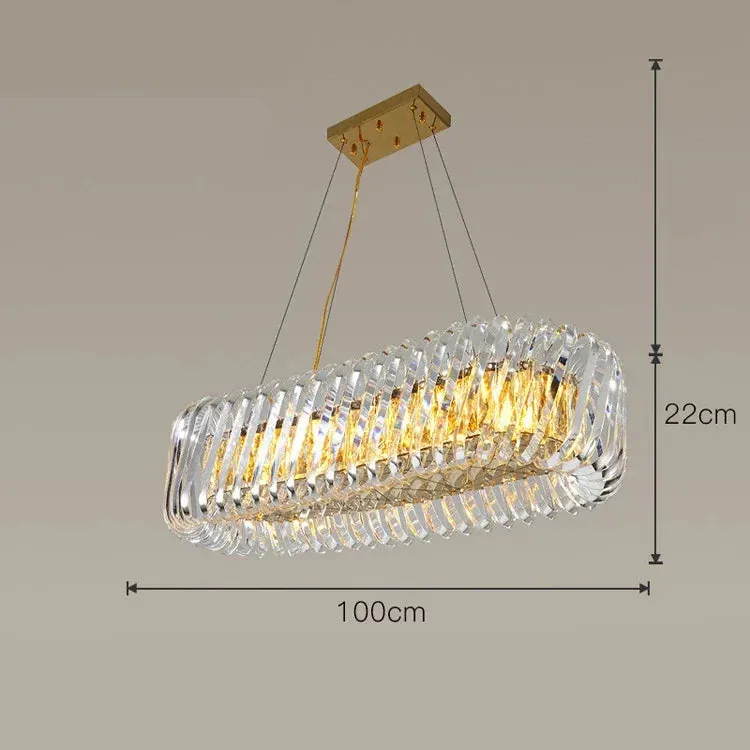 Grand Lustre 120cm en Verre Design