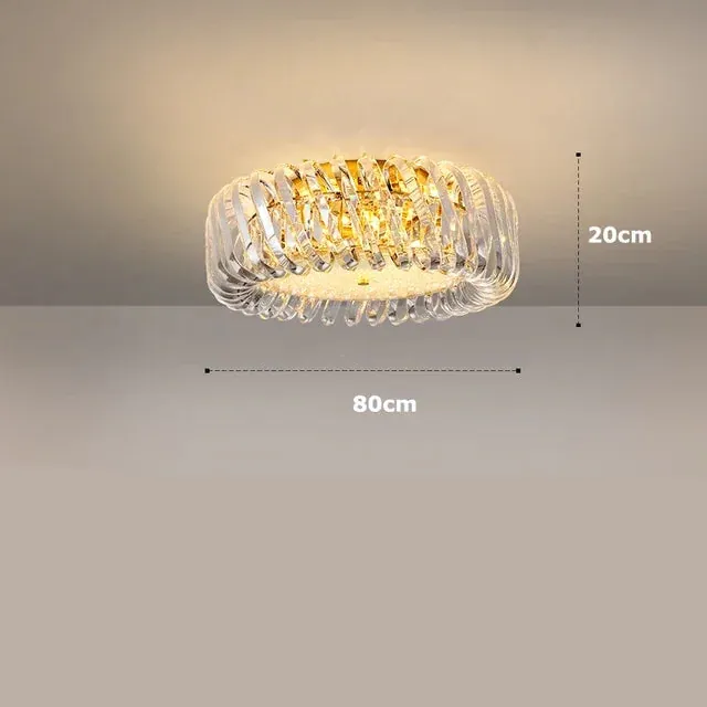 Grand Lustre 120cm en Verre Design