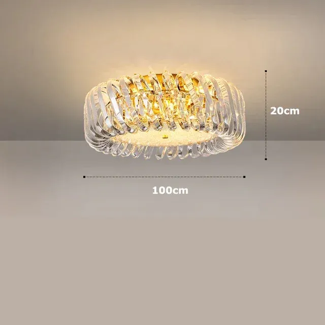 Grand Lustre 120cm en Verre Design