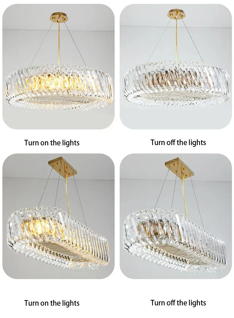 Grand Lustre 120cm en Verre Design
