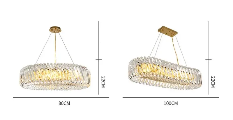 Grand Lustre 120cm en Verre Design