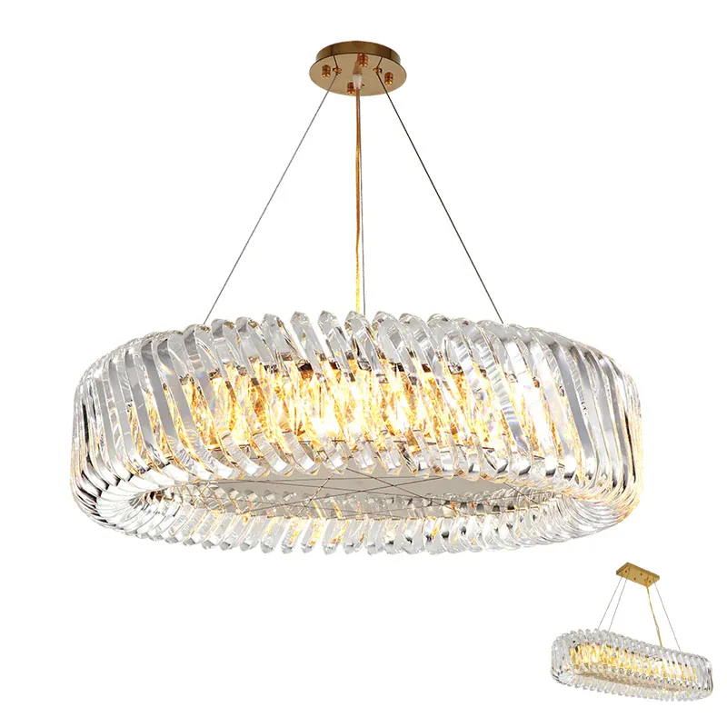 Grand Lustre 120cm en Verre Design