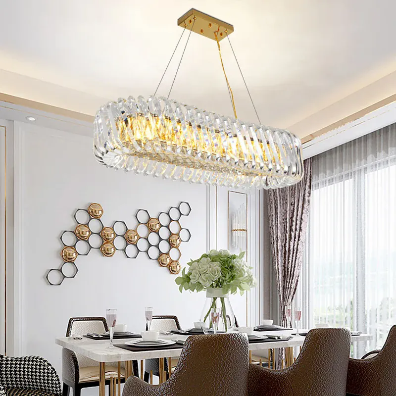 Grand Lustre 120cm en Verre Design