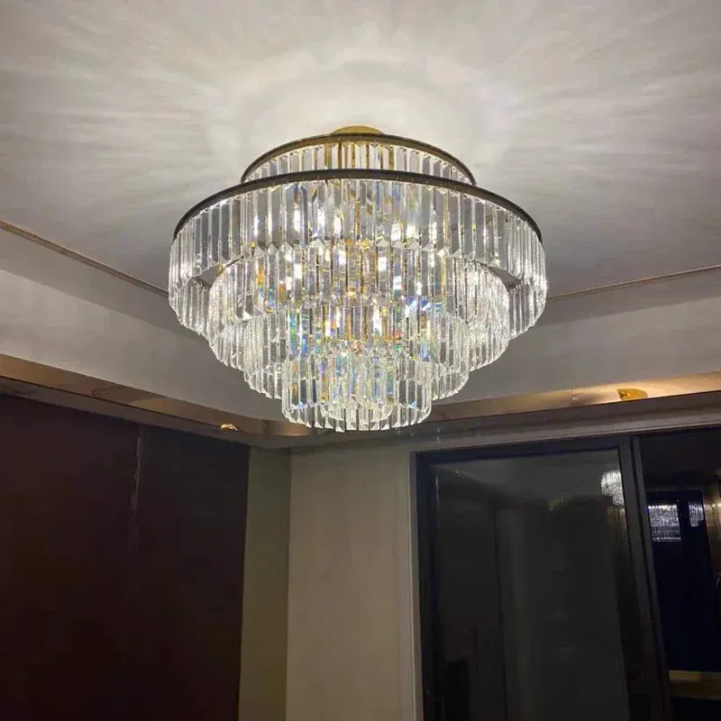 Grand Lustre Moderne en Verre pour Salon