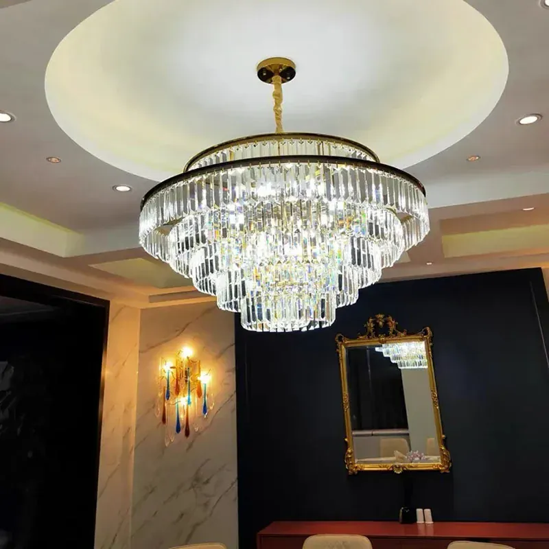 Grand Lustre Moderne en Verre pour Salon
