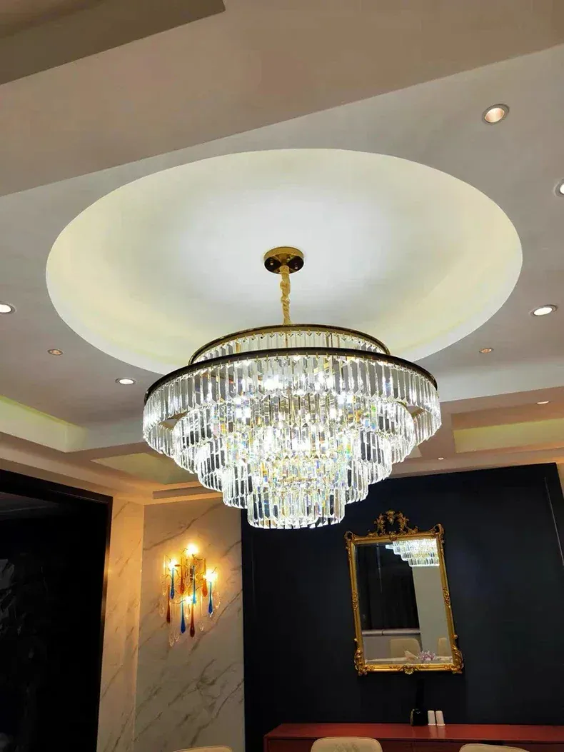Grand Lustre Moderne en Verre pour Salon