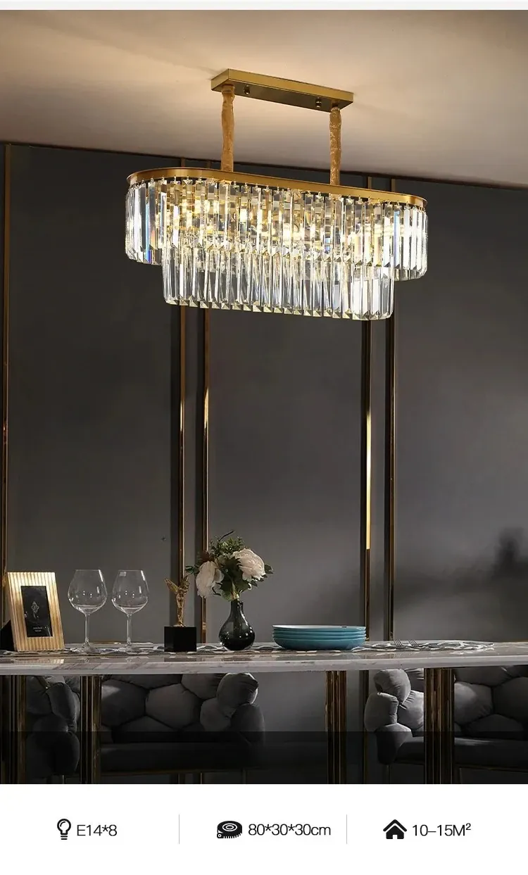 Grand Lustre Moderne en Verre pour Salon