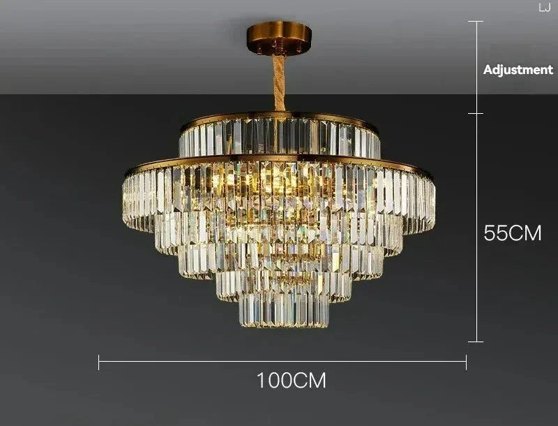 Grand Lustre Moderne en Verre pour Salon