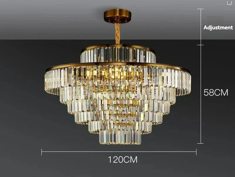 Grand Lustre Moderne en Verre pour Salon