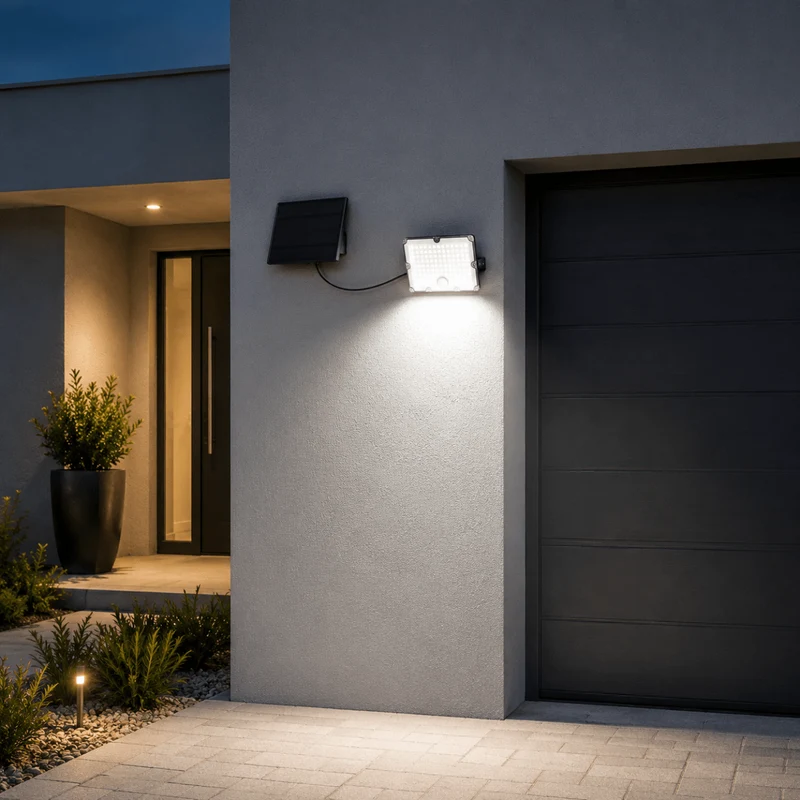 Pack de 10 - Projecteur Led Solaire Extérieur 9W IP65 3-CCT Détecteur de Lumière et de Mouvement