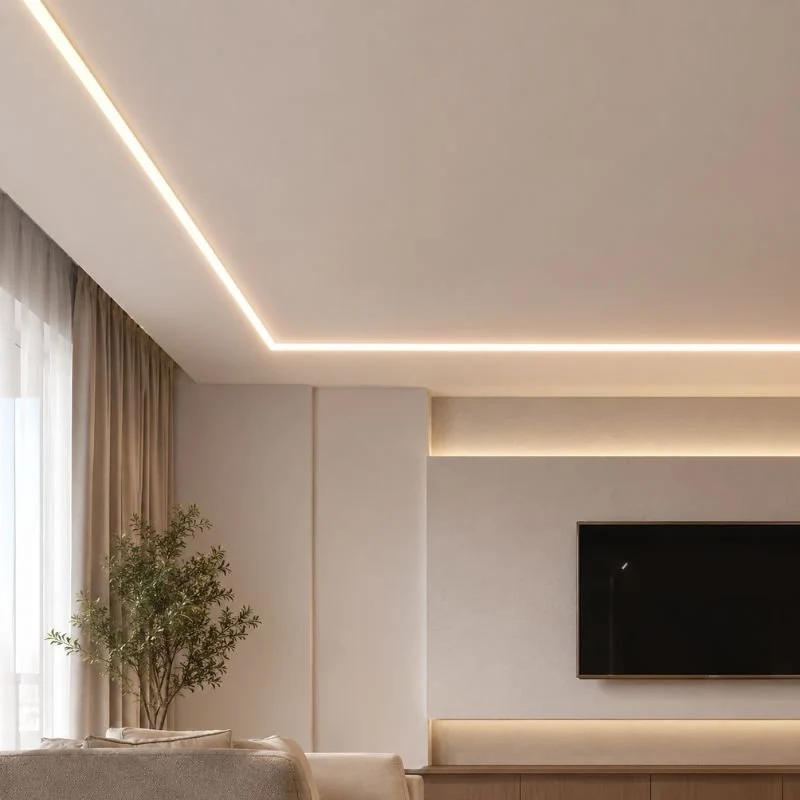 Profilé Aluminium Encastrable 2m pour Ruban LED Couvercle Blanc Opaque