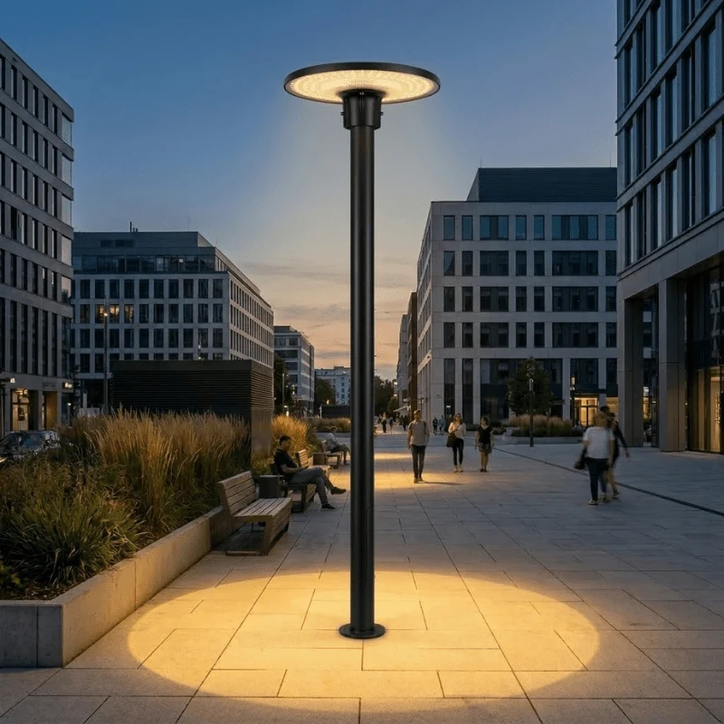 Lampadaire Public avec Détecteur 30W/50W/70W CCT Noir - 3000K/4000K/5000K