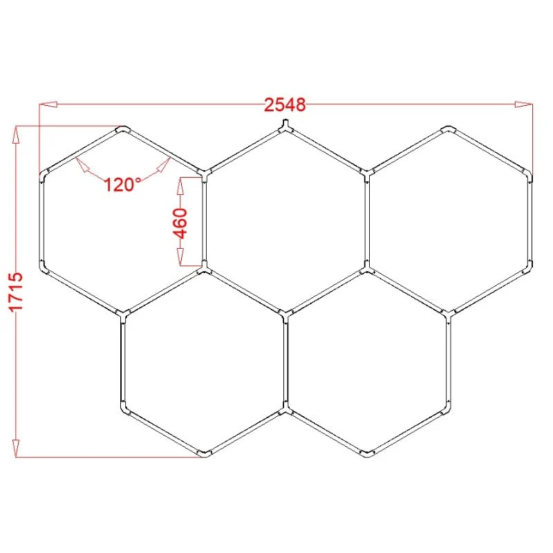 Kit 5 LED Hexagonal RGB 42W 110lm/w