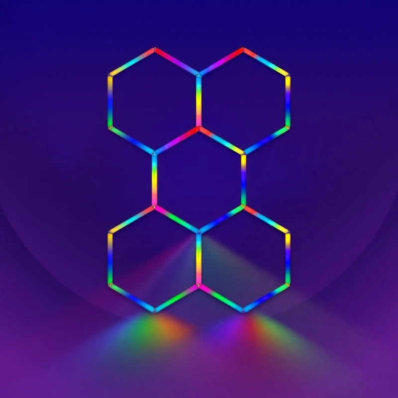 Kit 5 LED Hexagonal RGB 43W 110lm/w