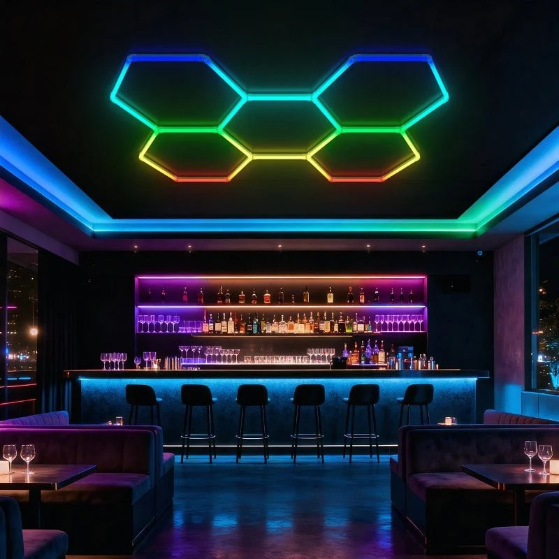 Kit 5 LED Hexagonal RGB 43W 110lm/w
