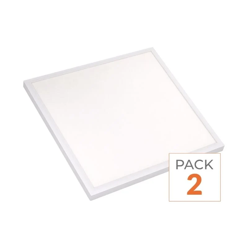 Panneau LED 28W 60x60 BLANC dimmable 150lm/W avec détecteur de mouvement + Télécommande - Pack de 2