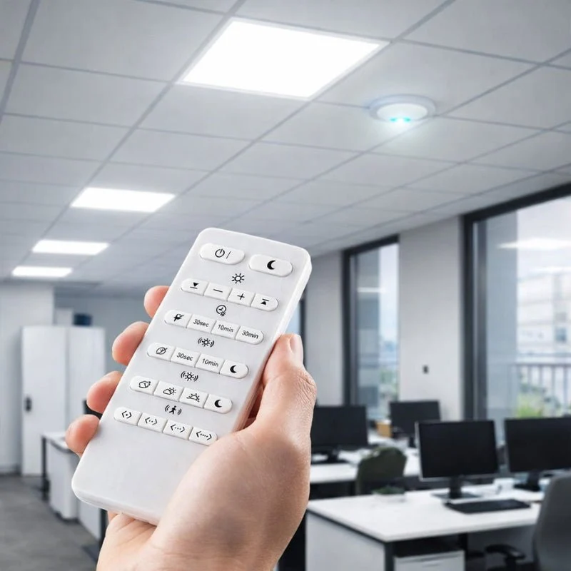 Panneau LED 28W 60x60 BLANC dimmable 150lm/W avec détecteur de mouvement + Télécommande - Pack de 8