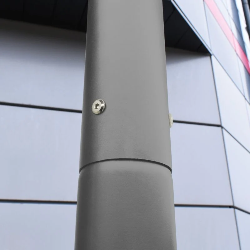 Mât d’Éclairage Public Droit 4m Ø60mm Gris
