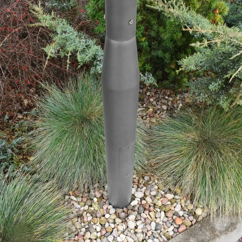 Mât d’Éclairage Public Droit 4m Ø60mm Gris