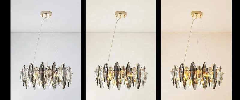 Lustre de table en verre et cristal haut de gamme