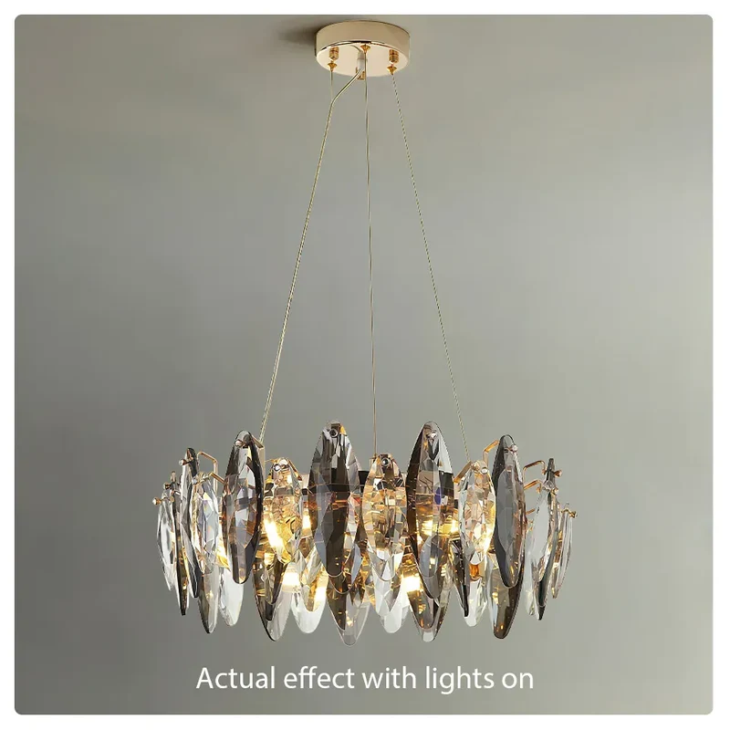 Lustre de table en verre et cristal haut de gamme