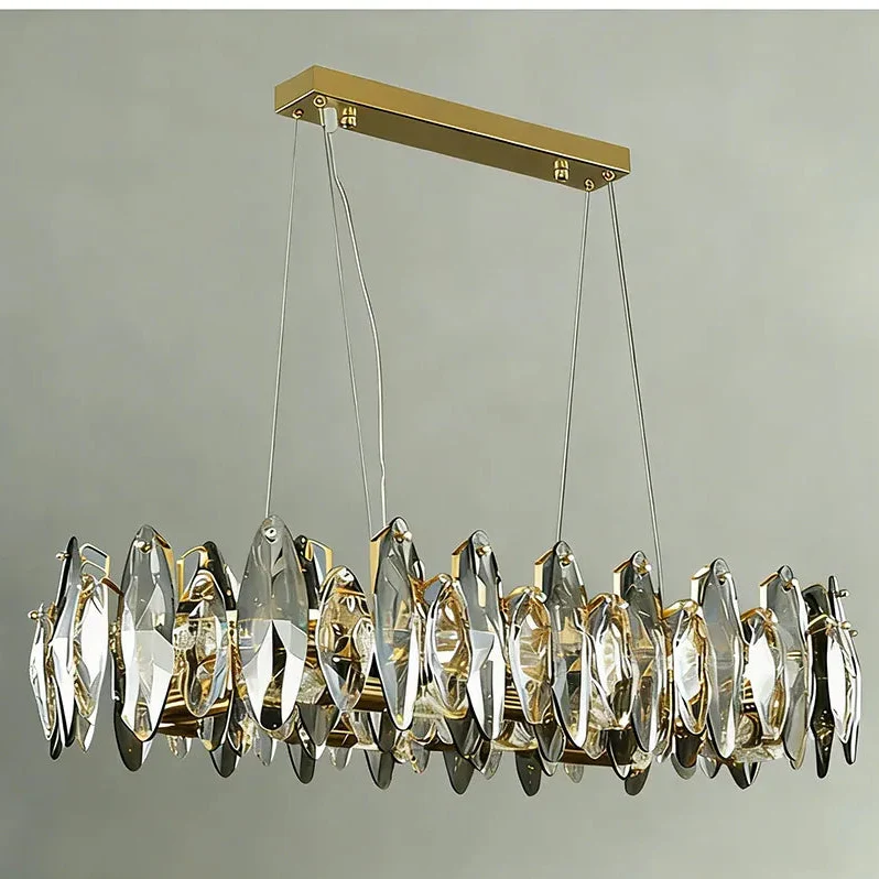 Lustre de table en verre et cristal haut de gamme