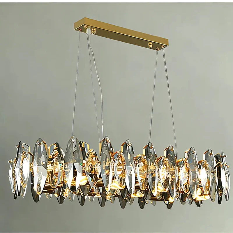 Lustre de table en verre et cristal haut de gamme