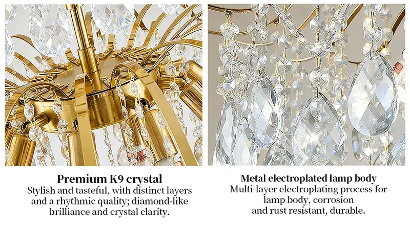 Lustre années 70 avec pendentifs en cristal