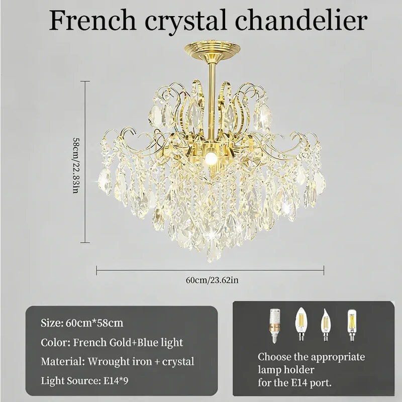 Lustre années 70 avec pendentifs en cristal