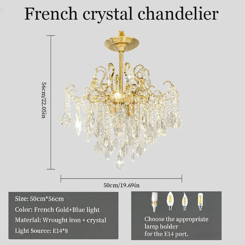 Lustre années 70 avec pendentifs en cristal
