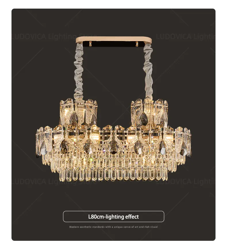 Lustre de luxe en verre haut de gamme