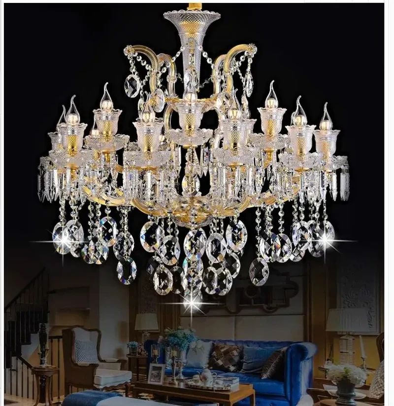 Chandelier au style romain à pampilles - Style luxe italien