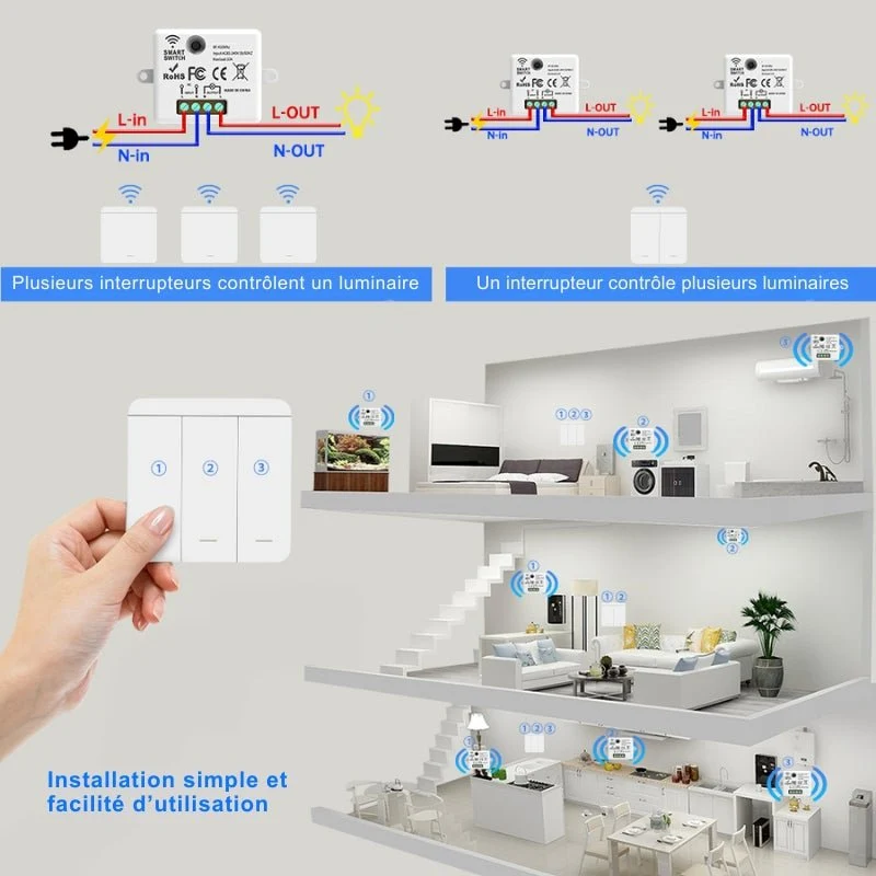 Module pour Interrupteur sans Fil 10A 300W max