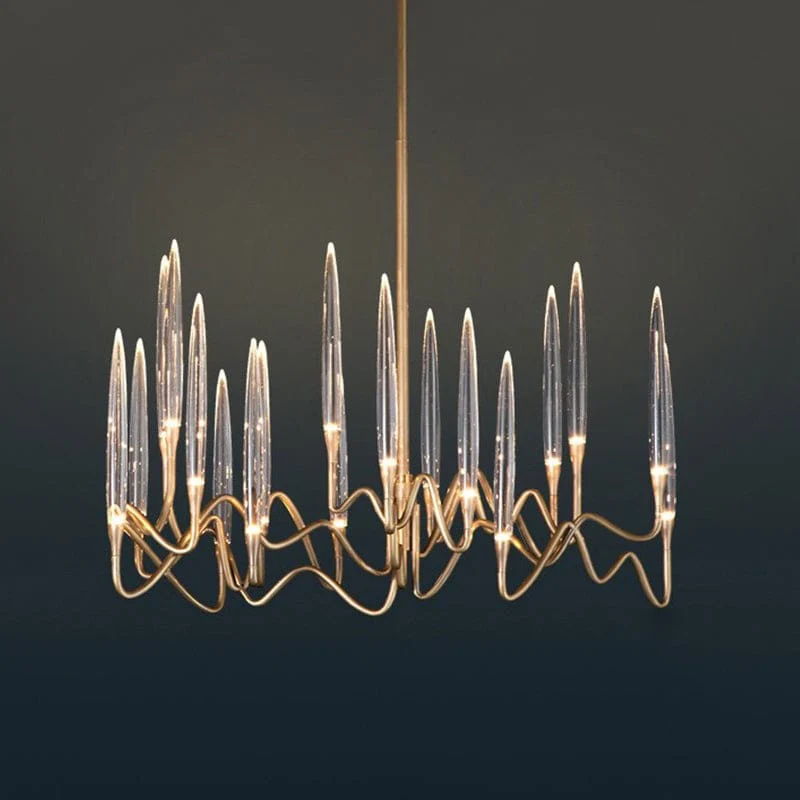 Lustre Bougeoir Doré en Verre Pour Salle - Luxe & Design