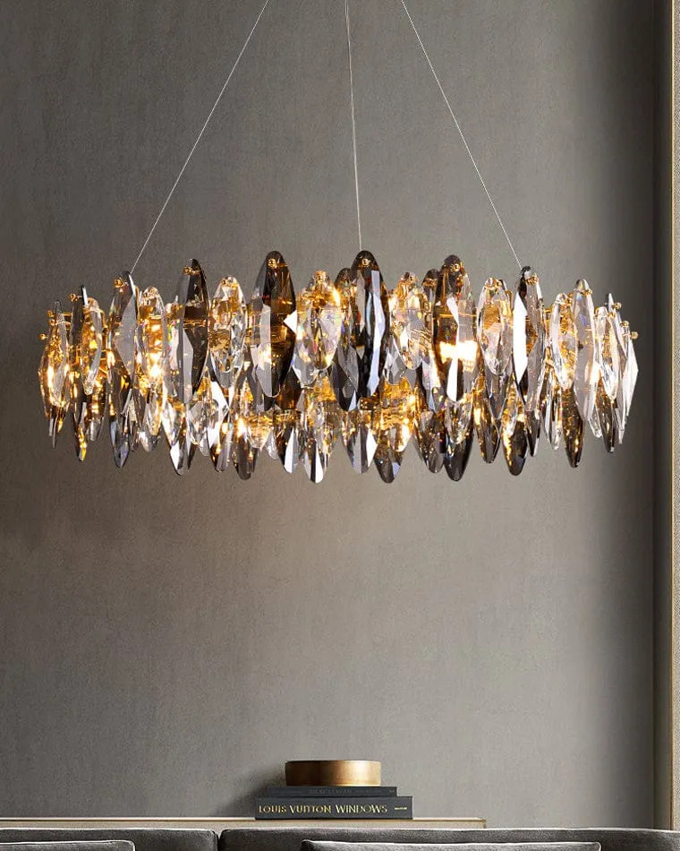 Lustre Moderne en Verre Fumé