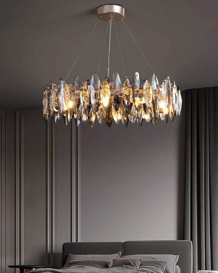 Lustre Moderne en Verre Fumé