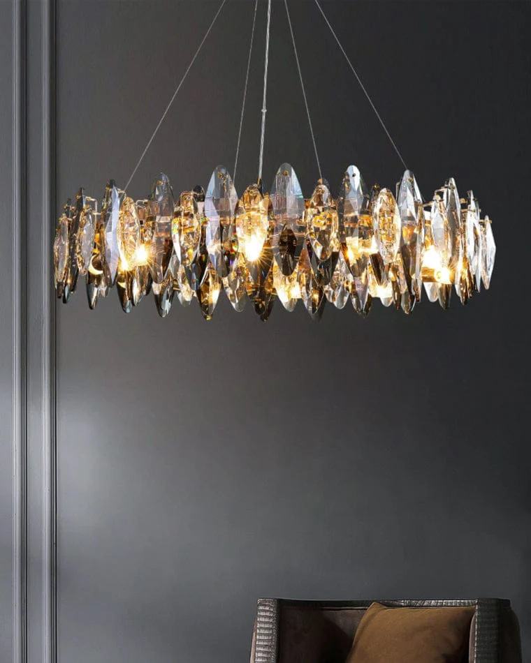 Lustre Moderne en Verre Fumé