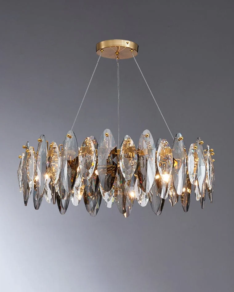 Lustre Moderne en Verre Fumé