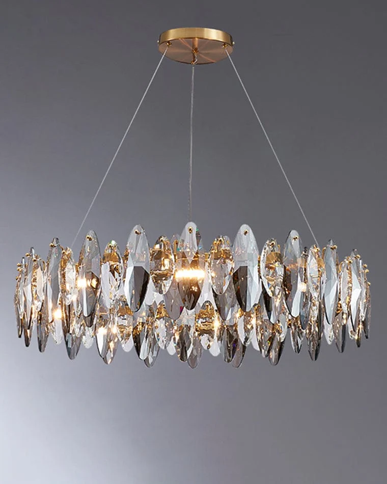 Lustre Moderne en Verre Fumé