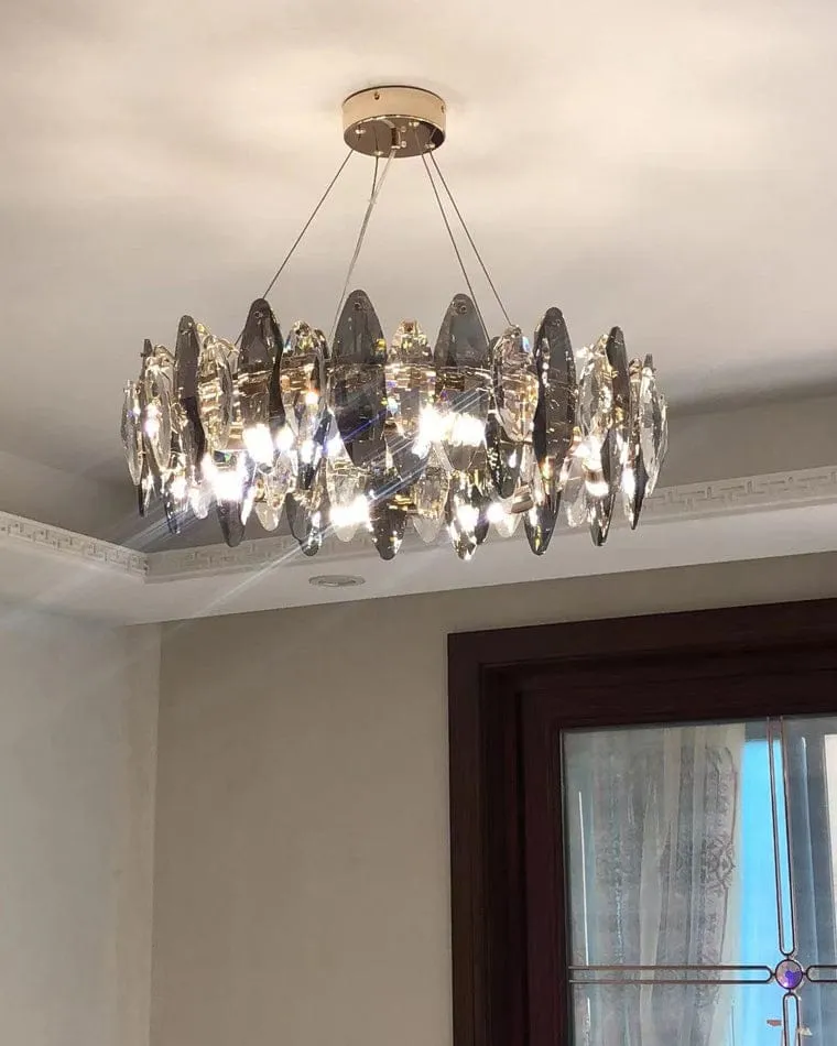Lustre Moderne en Verre Fumé