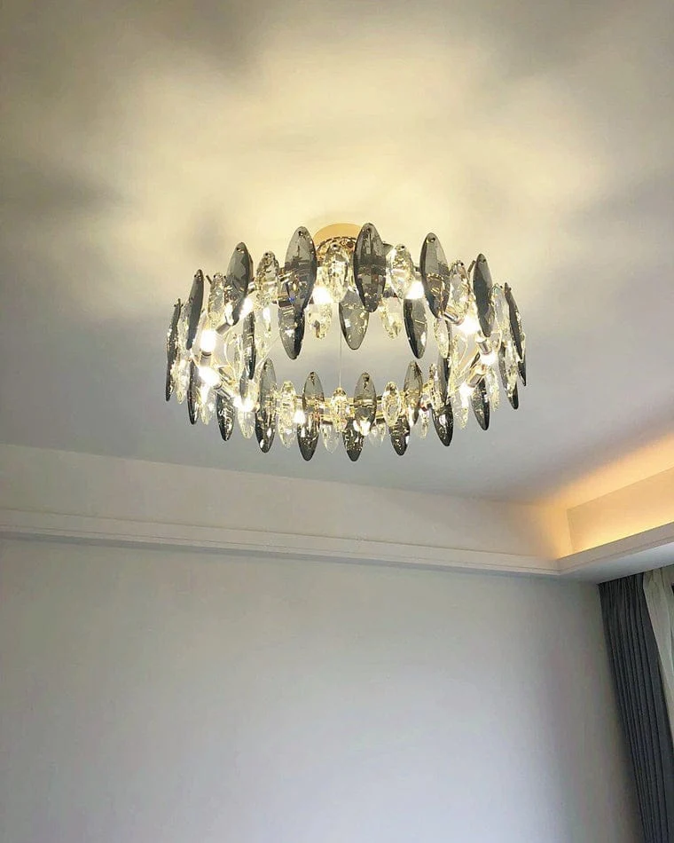 Lustre Moderne en Verre Fumé