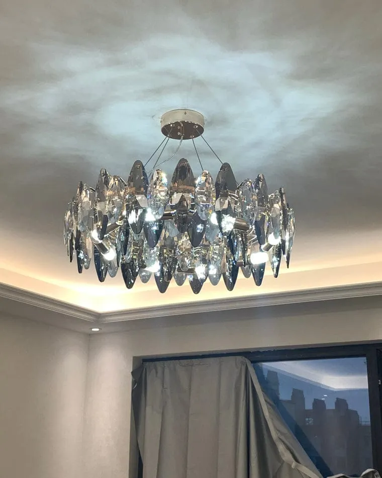 Lustre Moderne en Verre Fumé