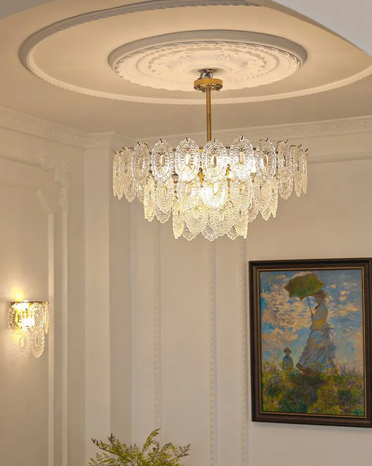 Lustre de Salon en Verre Texturé – Design et Moderne