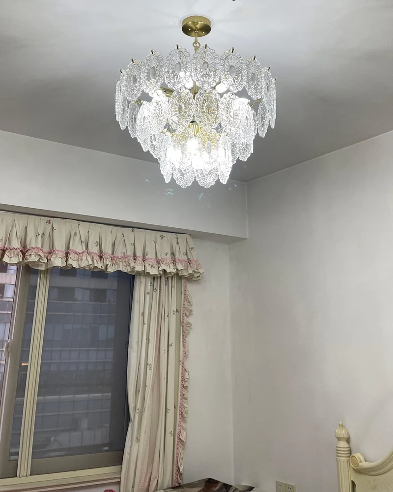Lustre de Salon en Verre Texturé – Design et Moderne