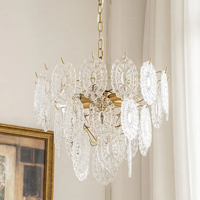 Lustre de Salon en Verre Texturé – Design et Moderne
